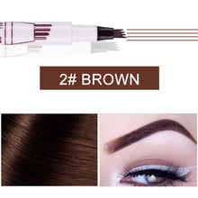 Load image into Gallery viewer, Microblading Tattoo Eyebrow Ink Pen Fork Tip Sketch Enhancer Waterproof Eye Brow Makeup Pencil Hot Mdf