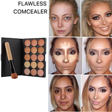 Load image into Gallery viewer, 15 Colors Concealer Makeup Palette +Brushes Face Base Foundation Bronzer Concealer Contour Pallete Make Up Cosmetics Set