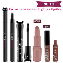 Load image into Gallery viewer, Beauty Makeup Sets Cosmetics Cat Series Long Thick Black Mascara Eyeliner Long Lasting Matte Lipstick Moisture Lip Gloss