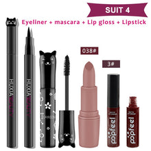 Load image into Gallery viewer, Beauty Makeup Sets Cosmetics Cat Series Long Thick Black Mascara Eyeliner Long Lasting Matte Lipstick Moisture Lip Gloss