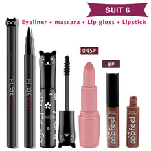 Load image into Gallery viewer, Beauty Makeup Sets Cosmetics Cat Series Long Thick Black Mascara Eyeliner Long Lasting Matte Lipstick Moisture Lip Gloss
