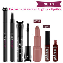Load image into Gallery viewer, Beauty Makeup Sets Cosmetics Cat Series Long Thick Black Mascara Eyeliner Long Lasting Matte Lipstick Moisture Lip Gloss