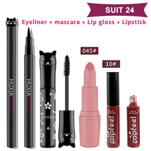 Load image into Gallery viewer, Beauty Makeup Sets Cosmetics Cat Series Long Thick Black Mascara Eyeliner Long Lasting Matte Lipstick Moisture Lip Gloss
