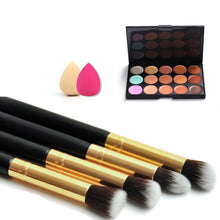 Load image into Gallery viewer, Pro Makeup Sets 15 Color Concealer Palette +4pcs makeup Brushes+2pcs Sponge Puff Face Cosmetics Makeup Tool Kit